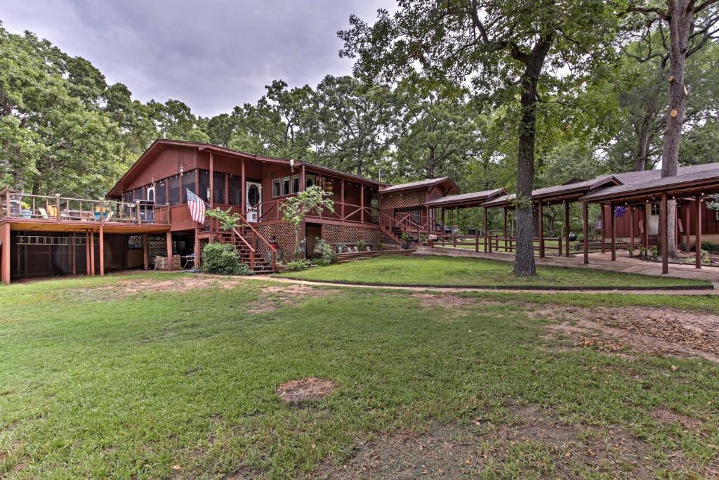 Log Cabin House | 1-Acre Rustic Lake Resort with Outdoor Entertainment