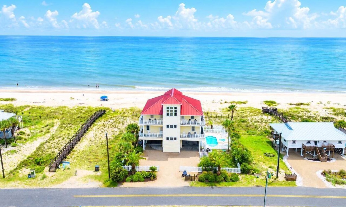 St. George Island House | Beachfront Luxury | Pool, Hot Tub, Elevator