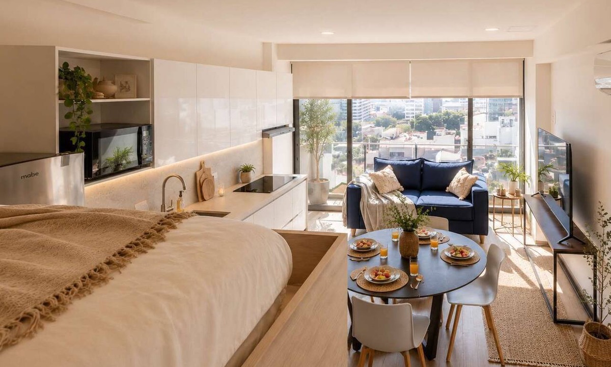Lafayette Apartment | City-view studio w/kitchen & workspace
