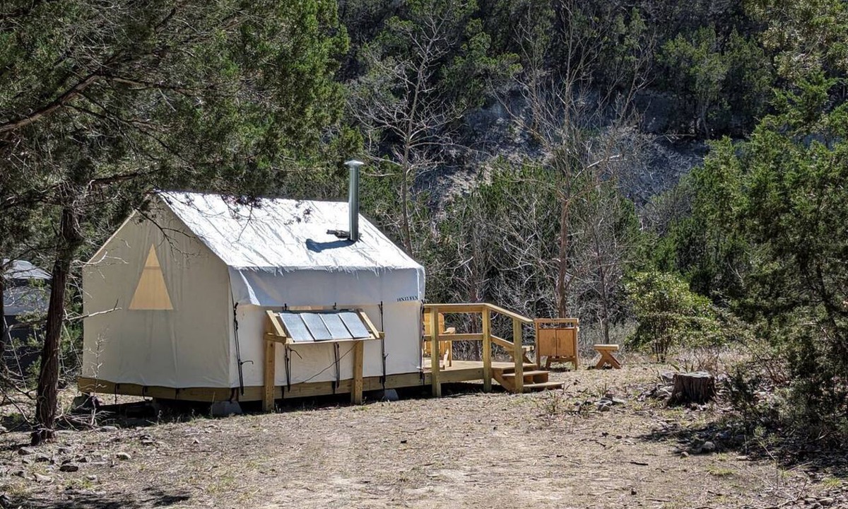 Vanderpool RV Rental | Cozy Safari Tent in Bandera for Romantic Getaways to Texas Hill Country
