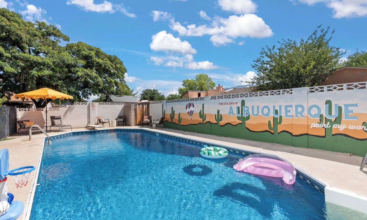 Northeast Heights House | Luxury Amenity Paradise! Sleeps 18 - Pool, Hot Tub, Game Room, Golf, Fire Pit!