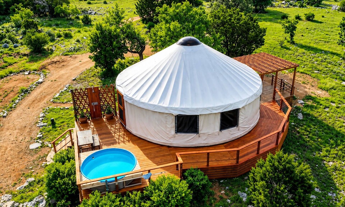 Marble Falls House | Luxury Hill Country Yurt Pool, Views, Coffee Bar