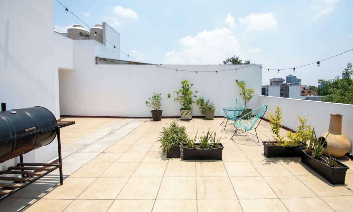 Escandon Apartment | Massive rooftop terrace steps from everything