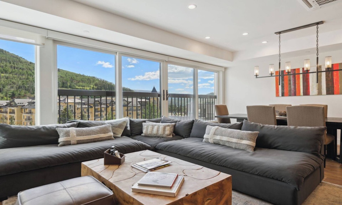 Vail Condo | Mountain Modern 3BR A/C High-Floor Views & Stone Fireplace Luxury