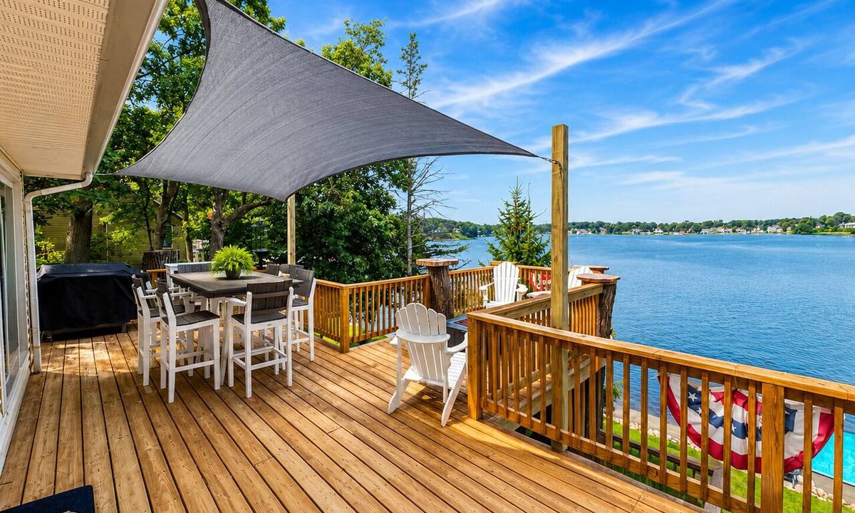 Plainwell House | Private Dock on Pine Lake – Sleeps 15 – Family Lakefront Retreat