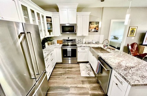 Gruene Apartment | 3 BDRM Riverfront First-Floor Corner Condo Walk to Gruene Hall Swim & Relax
