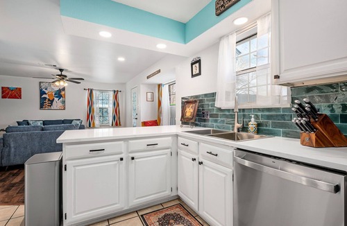 Burleson House | Cheerful Home, with Big Private Fenced Yard, & Big Hot Tub