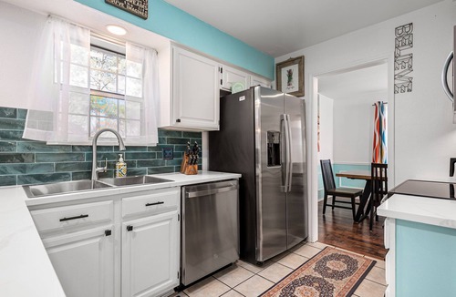 Burleson House | Cheerful Home, with Big Private Fenced Yard, & Big Hot Tub