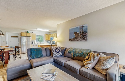 Big Horn Condo | Comfortable Big Sky condo with deck, W/D & WiFi - across the street from lift