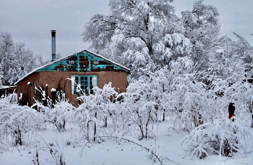 San Cristobal Cabin | Cozy Cabin Suite with Orchard Views near Taos, New Mexico
