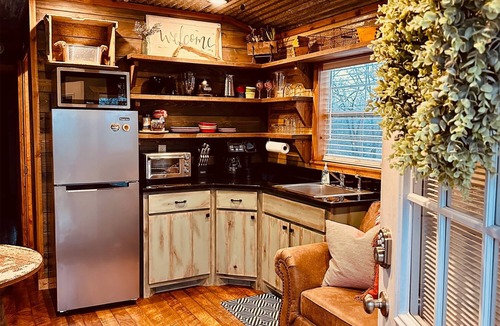 Ringold Cabin | Cozy tiny cabin, kitchenette, private pond for fishing, near lake