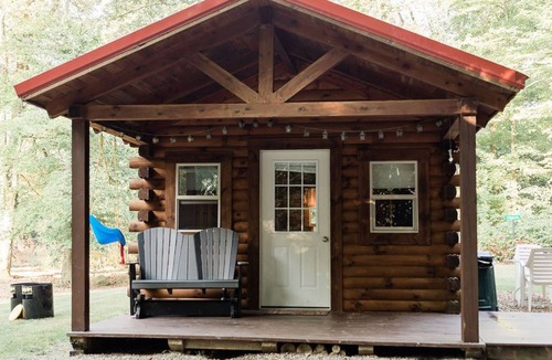 Apple Creek Cabin | Fire Pit Private Cabins Retreat In The Woods!