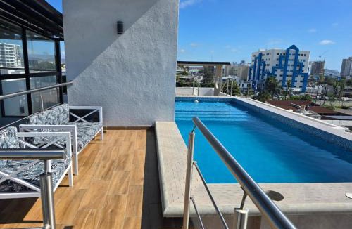 Lomas de Mazatlan Apartment | hermoso departamento totalmente equipado ,céntrico, aberca, elevador , estacionamiento privado
