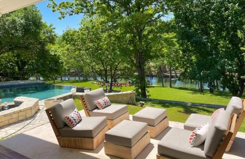 Hunt House | Inviting Waterfront Home with Pool, Patio, Fireplace, W/D, & Dog-Friendly