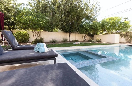 Encanto-Palmcroft House | Lux Historic Villa 3 King Beds, Pool, Spa, Firepit