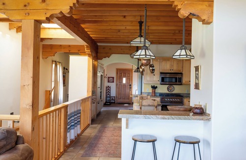 Arroyo Seco House | Luxe Adobe - 2-BR, 2-Bath townhouse, double-living rooms, cook's kitchen, cedar deck, garden
