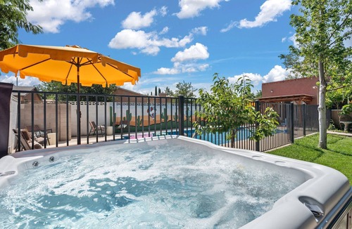 Northeast Heights House | Luxury Amenity Paradise! Sleeps 18 - Pool, Hot Tub, Game Room, Golf, Fire Pit!