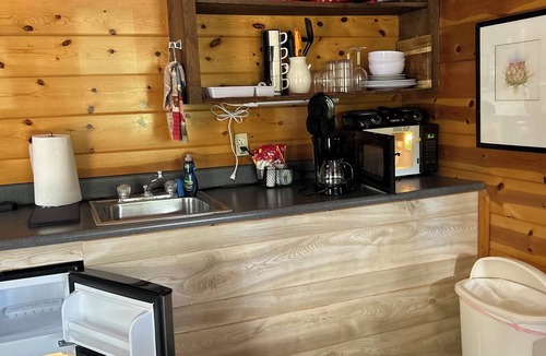 Payson Cabin | Newly updated bath! Indoor fireplace & Jacuzzi xtra room w kid cot; porch swing