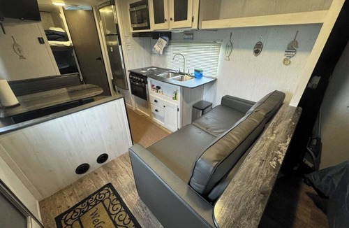 Holly Beach House | Nice RV with AC in charming Holly Beach steps from the beach