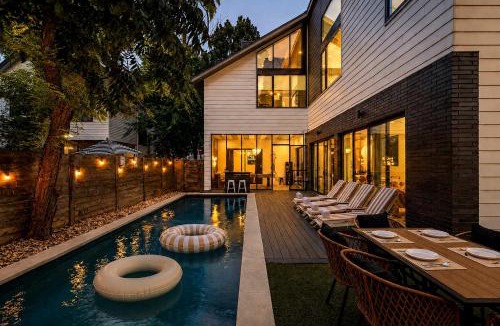 East Cesar Chavez House | Refined Rainey Retreat - Pool - Hot tub - Fire Pit