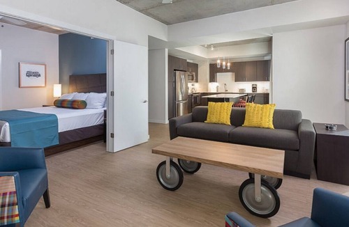 Civic District Resort | Roomy Studio at Austin Resort! Complete with Rooftop Pool, Fire Pit, and More!