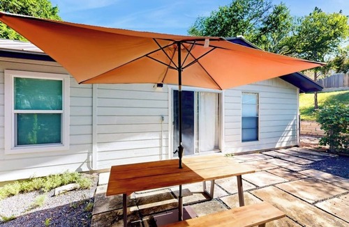 Galindo House | Single-story home with furnished patio, fast WiFi, washer/dryer, & central AC