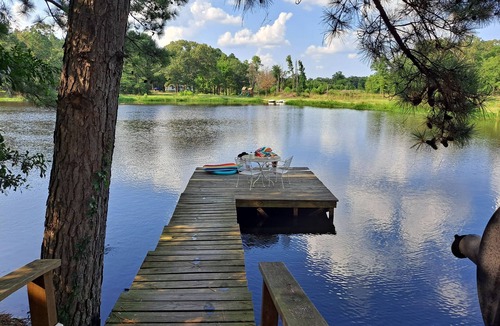 Eustace Cabin | The Bluegill A-frame cabin at Bluegill Lake Cabins