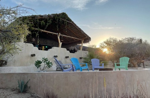 Cabo Pulmo House | Traditional stone palapa retreat with ocean and desert views