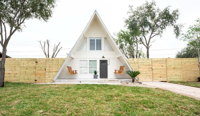 A pet friendly A-Frame with a hot tub & fire pit!
