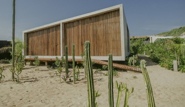 A sophisticated atmosphere on a virgin beach.