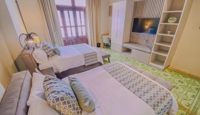 Beautiful double suite in an old house with contemporary restoration.