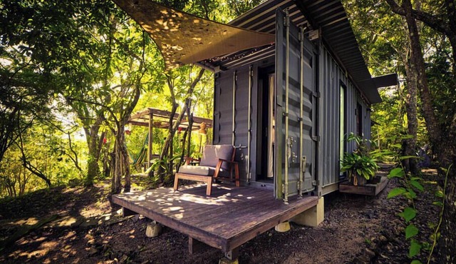 Cozy 20ft Shipping Container Cabin in the Jungle close to Flores Island