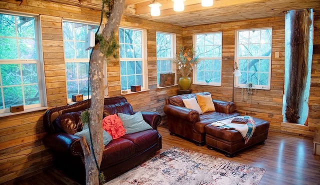 Creekside Tree House w/ Pool in Celeste, Texas, for Memorable Glamping Stays