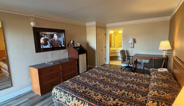 Elegant Smoking King Bedroom in Charming Houston with AC