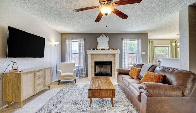 Home with backyard, central AC, & washer/dryer - drive minutes to downtown