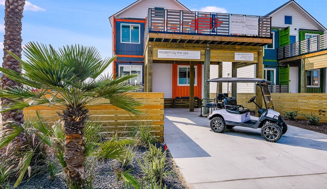 Uniquely designed industrial chic home created from shipping containers & sustai