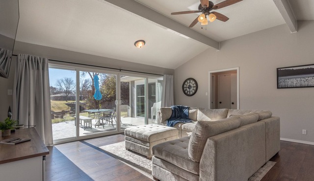 Waterfront home with game room, fire pit and dock