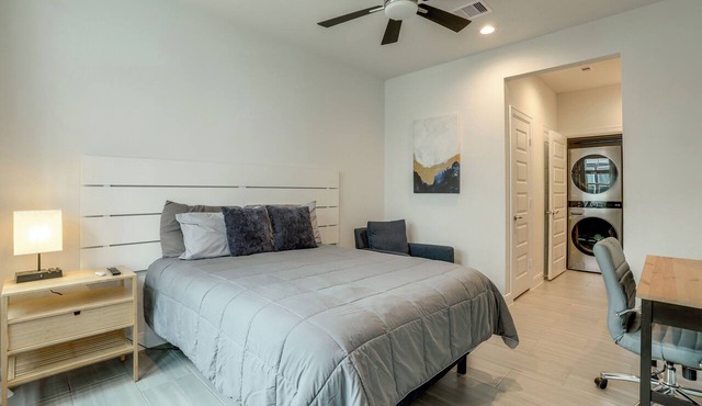 Work + Unwind Poolside! Nurse-Ready Houston Rental in Houston