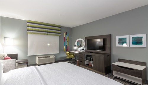 Room, 1 King Bed with Sofa bed, Refrigerator & Microwave